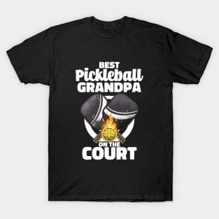 Best Pickleball Grandpa Paddle Pickleballer Lucky Pickleball T-Shirt